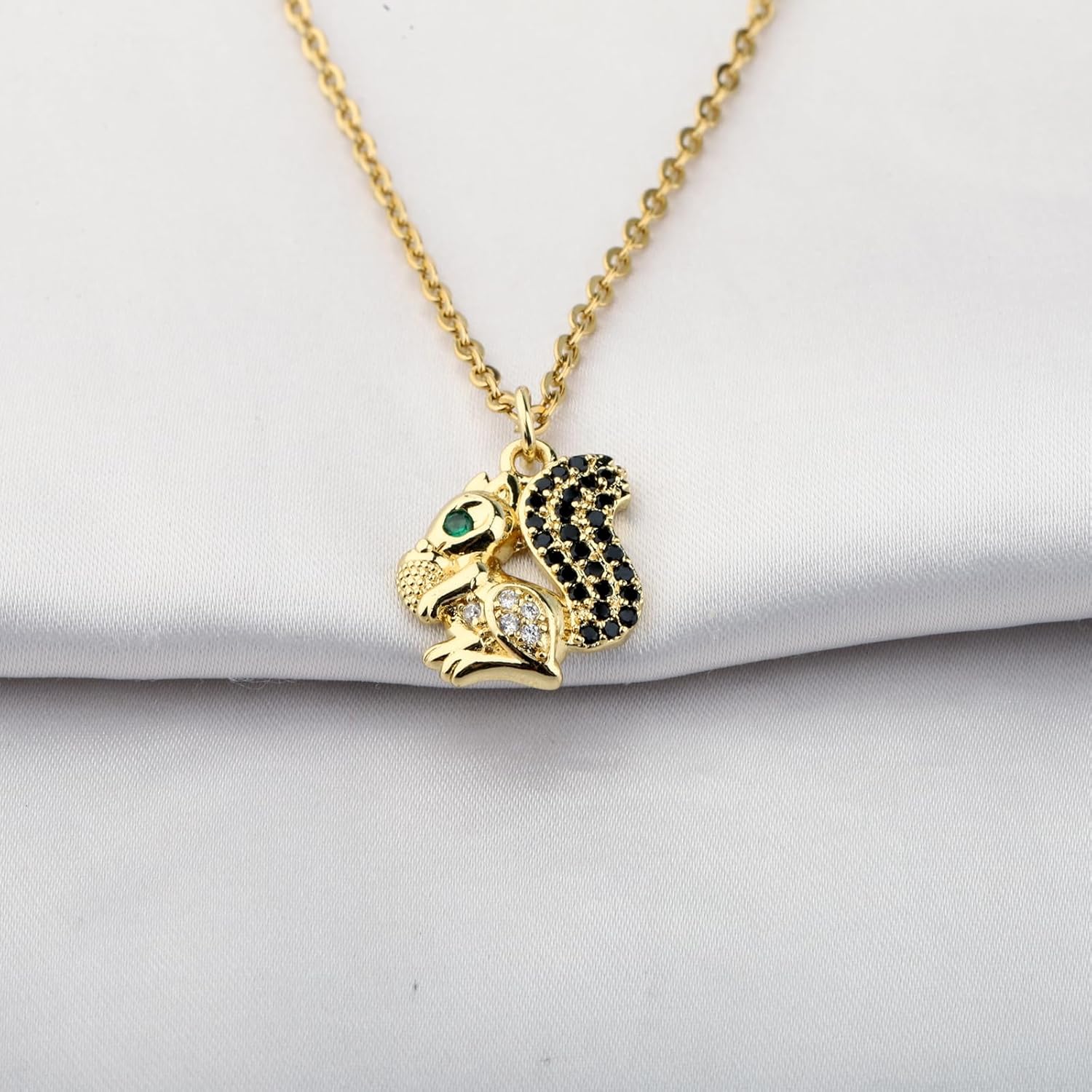 FUSTMW Squirrel Pendant Necklace Gifts for Squirrel Lovers Jewelry Squirrels Inspired Gifts for Women Forest Animal Gift - Image 4