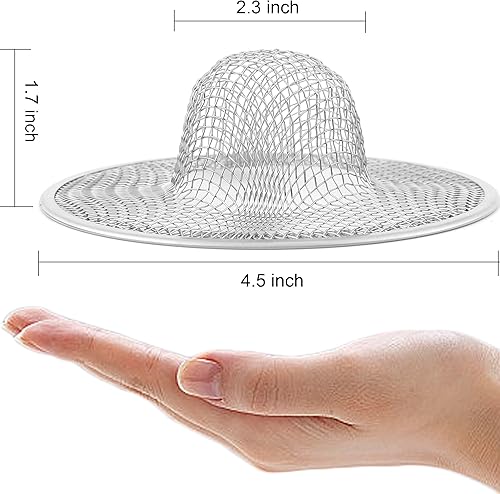 Miniatura 2 de 6 coladores de malla para fregadero de cocina, coladores de fregadero de acero inoxidable para fregaderos de cocina, borde ancho grande de 4.5