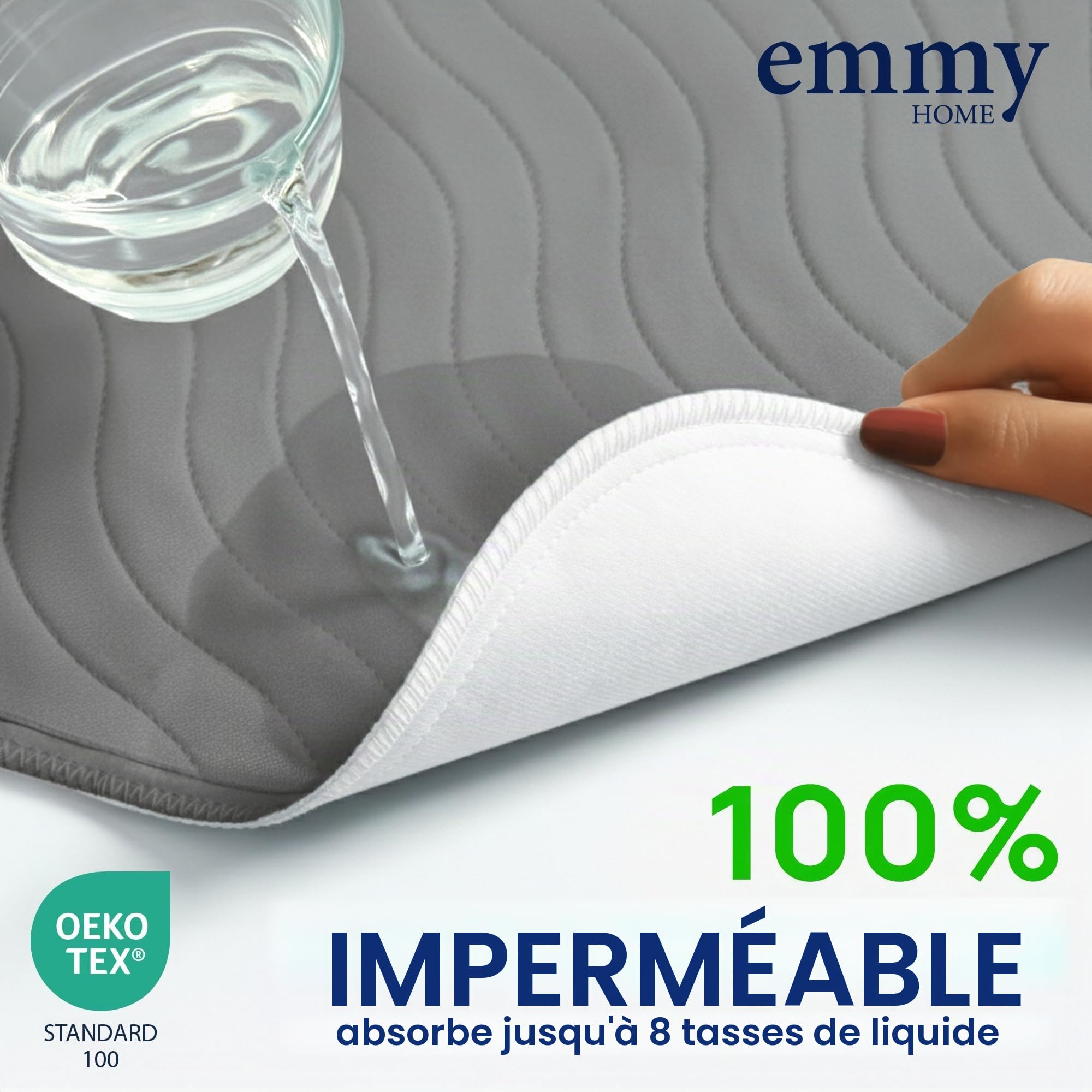 Alèse lavable pour incontinence 75 x 90 cm, lot de 2 pièces – Protection imperméable pour matelas, protection contre les fuites pour le lit, protection pour matelas (75x90 cm – 2)