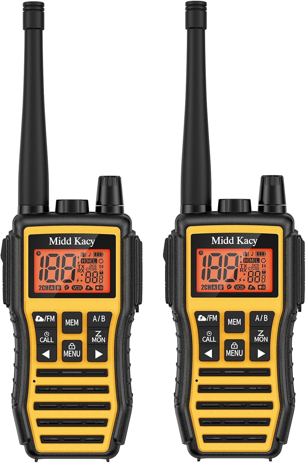 Midd Kacy MK208 Walkie Talkies - 10 Mile, IP55 Waterproof, VOX, NOAA Alerts