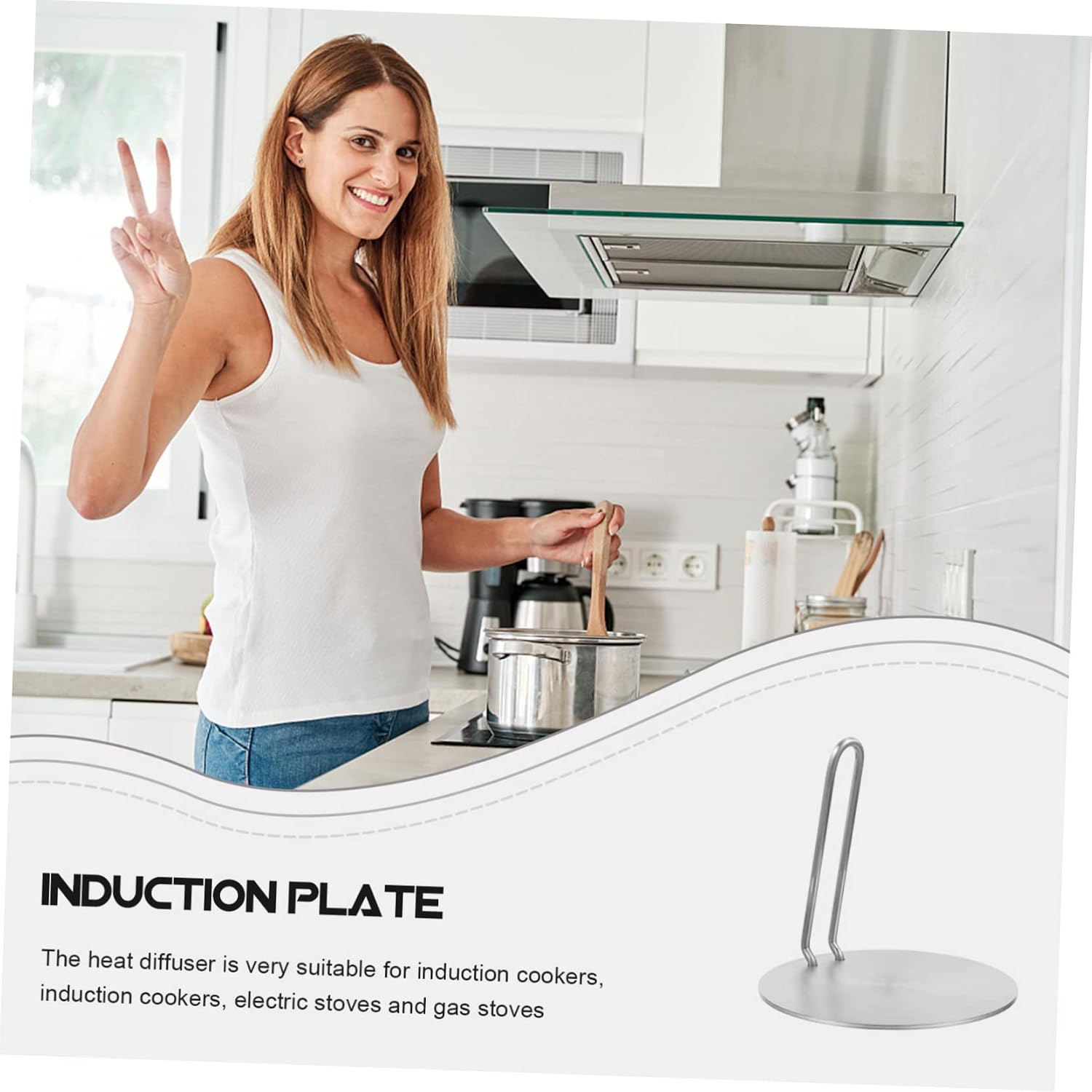 1set Thermal Plate Kitchen Tools Heat Collector Induction Cooker Plate for Stovetop Heat Diffuser