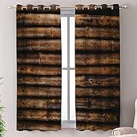 Vista 99 de Shrahala Cenefas de cocina de madera marrón con tablones vintage, panel de media ventana, tratamiento de ventana multicapa de poliéster opaco