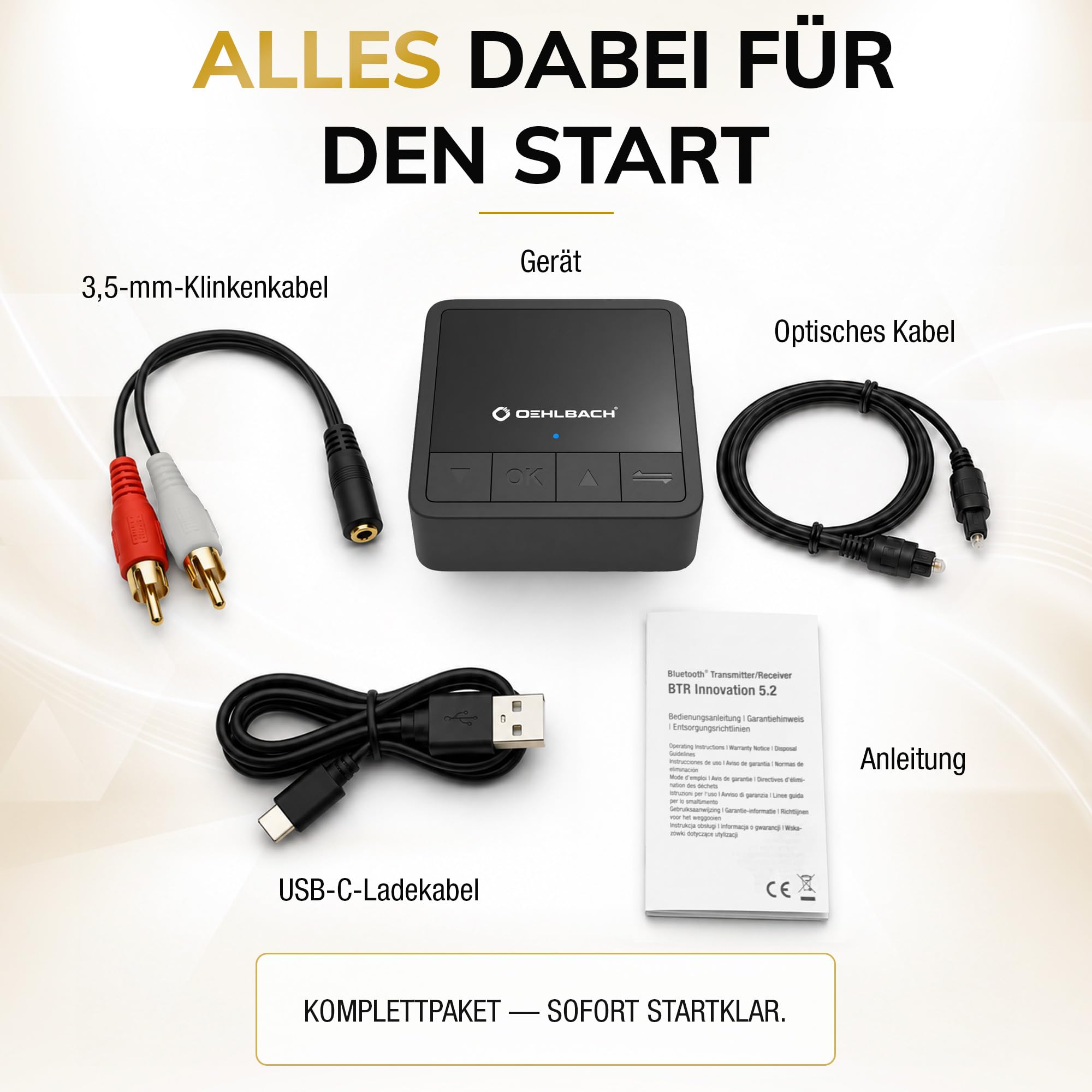 OEHLBACH D1C6054 Receptor de música Bluetooth 10 m Negro