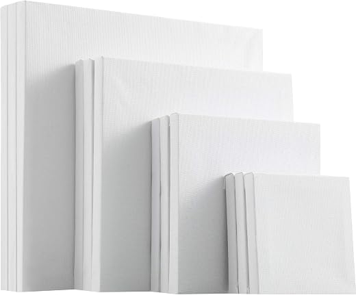 12 Pieces Assorted Size Mini Art Canvas Stretched for Craft Painting Drawing (4 Inches/ 6 Inches/ 8 Inches/ 10 Inches)