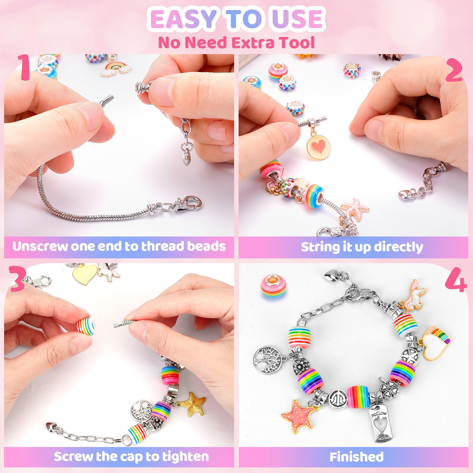 BFF Kids Bracelet Making Kit – Personalized Heishi Beads, Initial Heart Charm - UK
