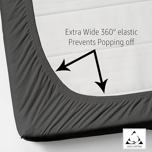 Miniatura 3 de Sábanas Queen  Sábanas Giza para colchones Queen  Juego de sábanas Queen  Bolsillos profundos de 16 pulgadas  Juego de sábanas Queen de 4 piezas