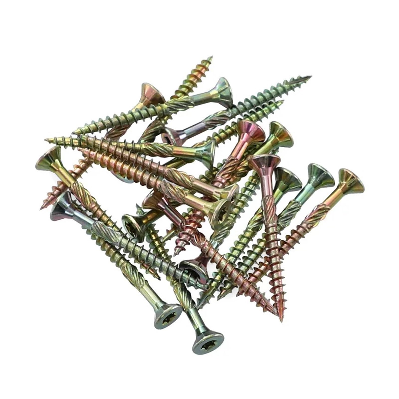 Surtido de tornillos para madera, Paquete de 100 tornillos autorroscantes cabeza plana for madera T25, acero M5, 35-80 mm(4.5x45mm,500PCS-T25)
