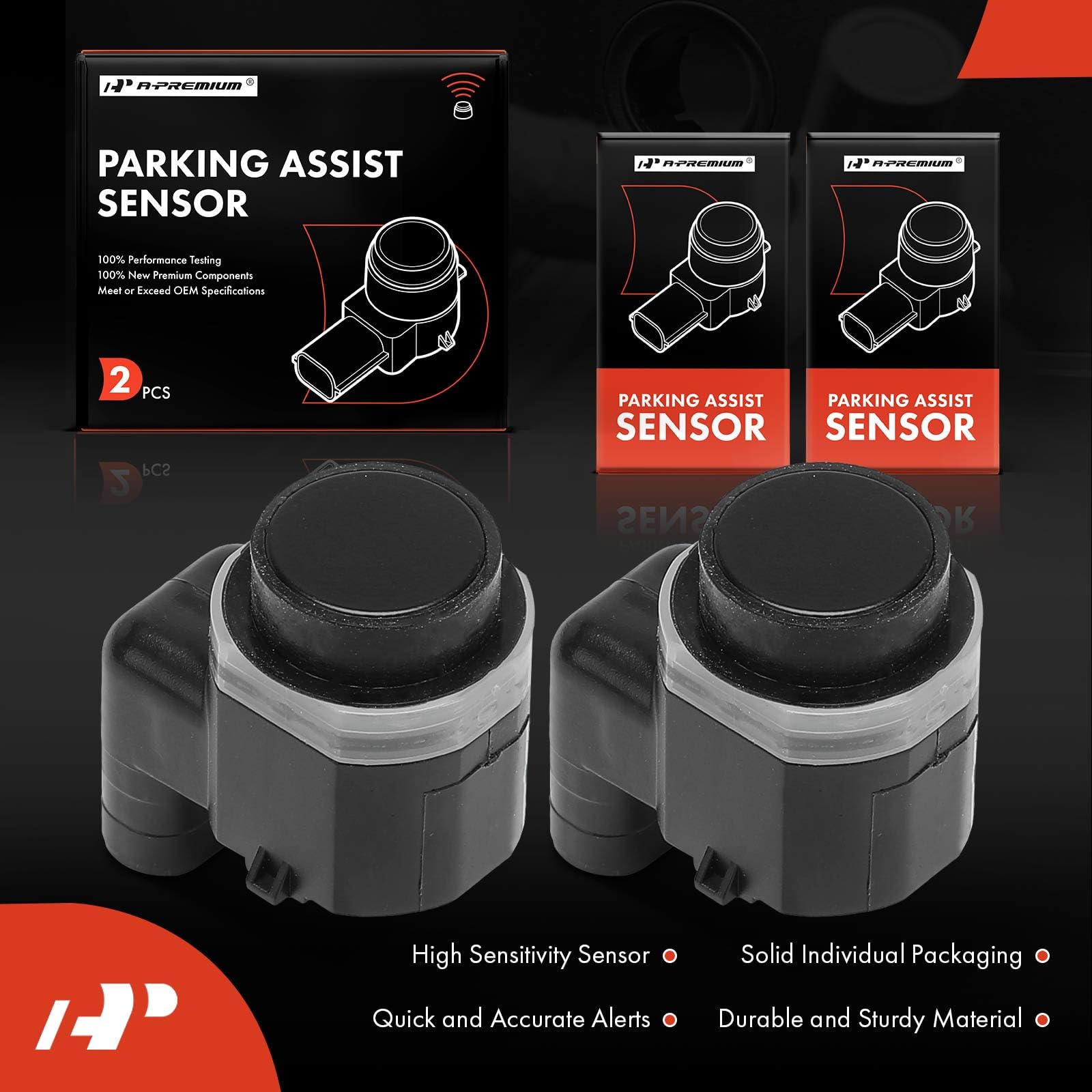 A-Premium 2-PC Reverse Backup Parking Assist Sensor Compatible with Select BMW Models - X5, 528i, 528i xDrive, 535d, 535i, 535i GT xDrive, 550i GT, 640i Gran Coupe, 650i, 740Ld xDrive, 750i, X3, X6