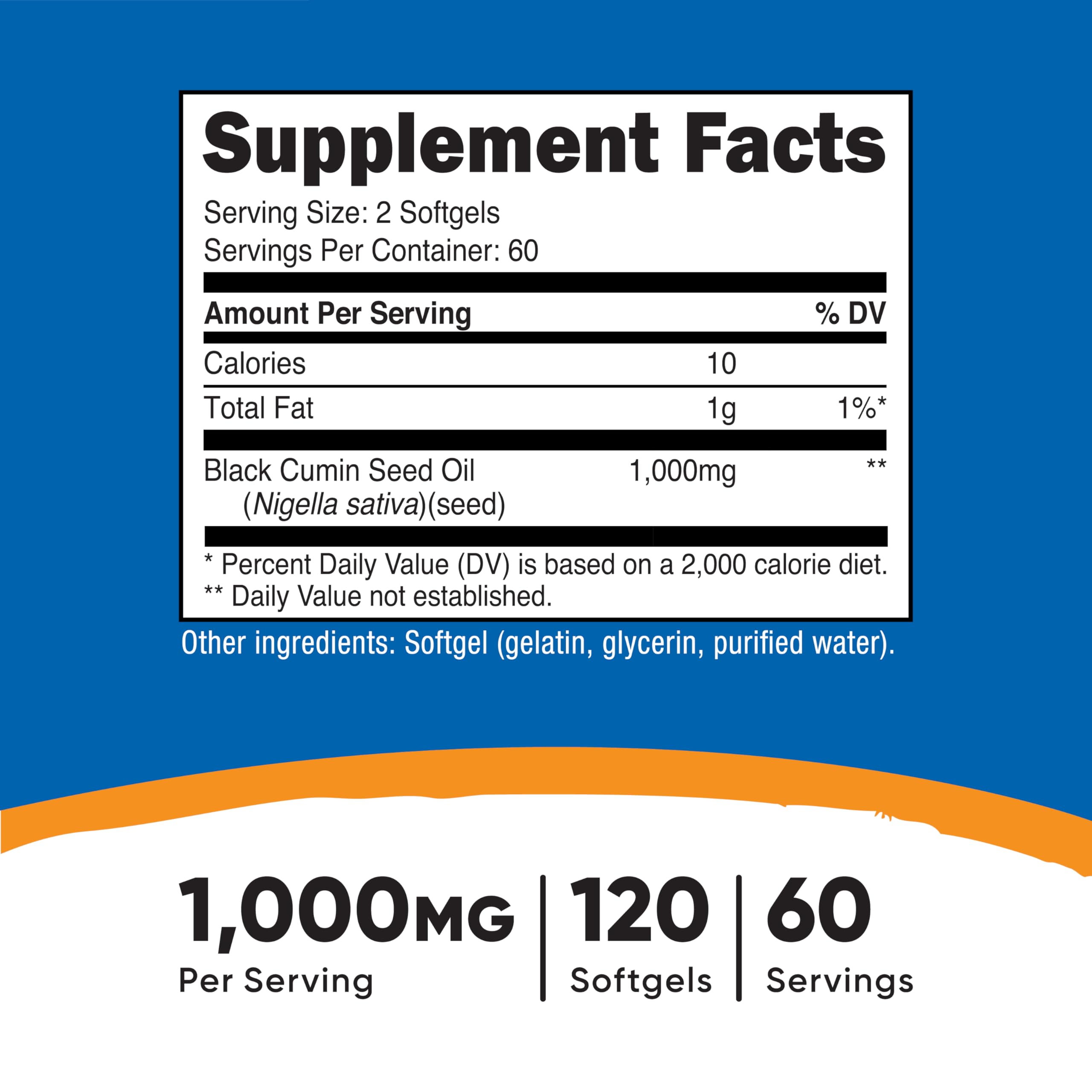 Nutricost Black Seed Oil (Cumin) 1000mg, 120 Softgels, 60 Servings — Amazon image 2