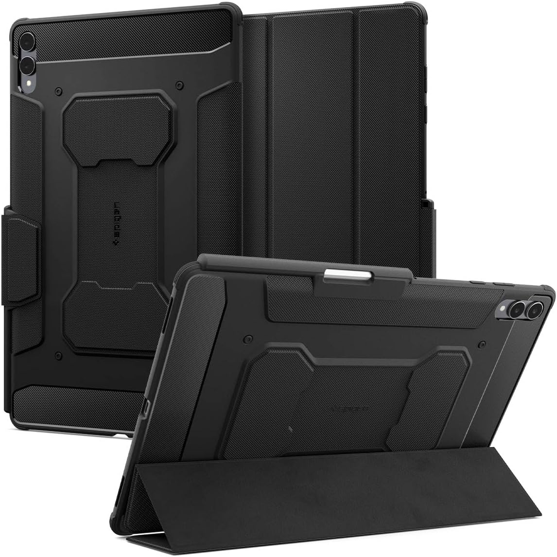 Spigen for Galaxy Tab S11 Ultra Case (2025), Rugged Armor Pro Protective Tri-Fold Cover and S Pen Holder, 14.6 inch, Black