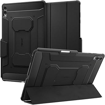 Spigen for Galaxy Tab S11 Ultra Case (2025), Rugged Armor Pro Protective Tri-Fold Cover with Built-in S Pen Holder, Shock-Absorbing Carbon Fiber Design, 14.6 Inch, Black