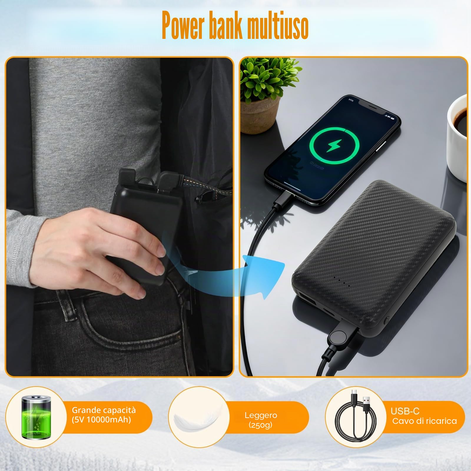 Gilet Riscaldato Donna: Gilet Riscaldante Con Batteria 5V 10000mAh - Giubbotto Riscaldante Giubbotto Riscaldato Per Escursionismo All'aperto Caccia
