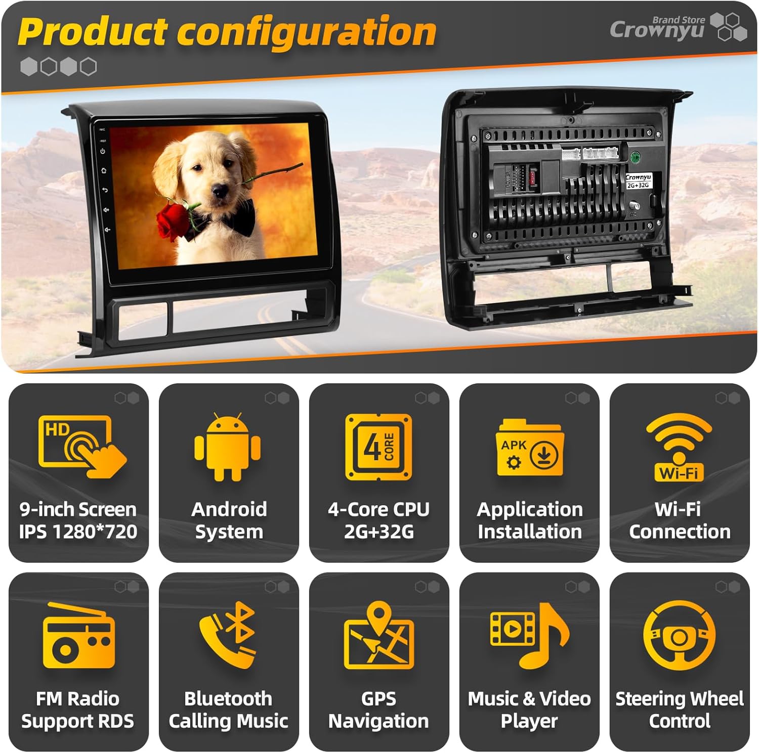 for Toyota Tacoma 2005-2015 Radio Compatible with Wirelessly Carplay Android Auto Upgrade Android Car Stereo Bluetooth Navigation Touchscreen GPS FM Multimedia Player Backup Camera Head Unit