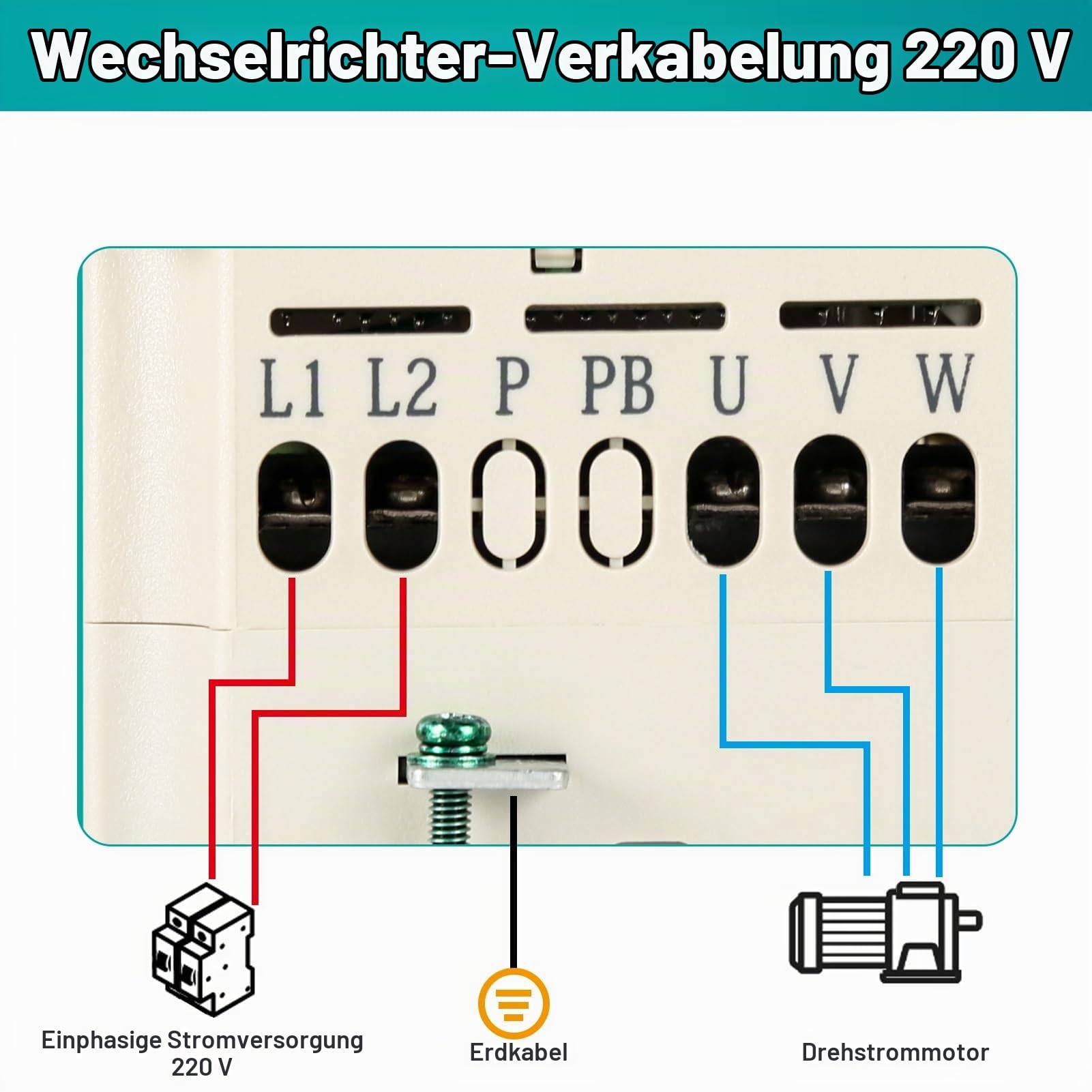 DEWIN Frequenzumrichter, VFD Frequenzumrichter Controller 1 Phase Eingang 3 Phasen Ausgang Frequenzumrichter Motordrehzahlregler 1,5kW 230V