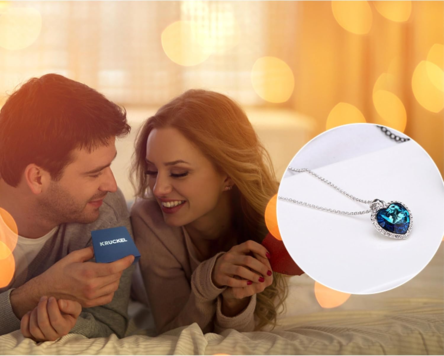 KRUCKEL Shape of Heart Necklace Made with Austrian Crystals - For Anniversary, Birthday, Women Day, Wedding, Valentines Day Gifts for Her - Fashionable Romantic Jewelry - White Gold Plated - Image 7