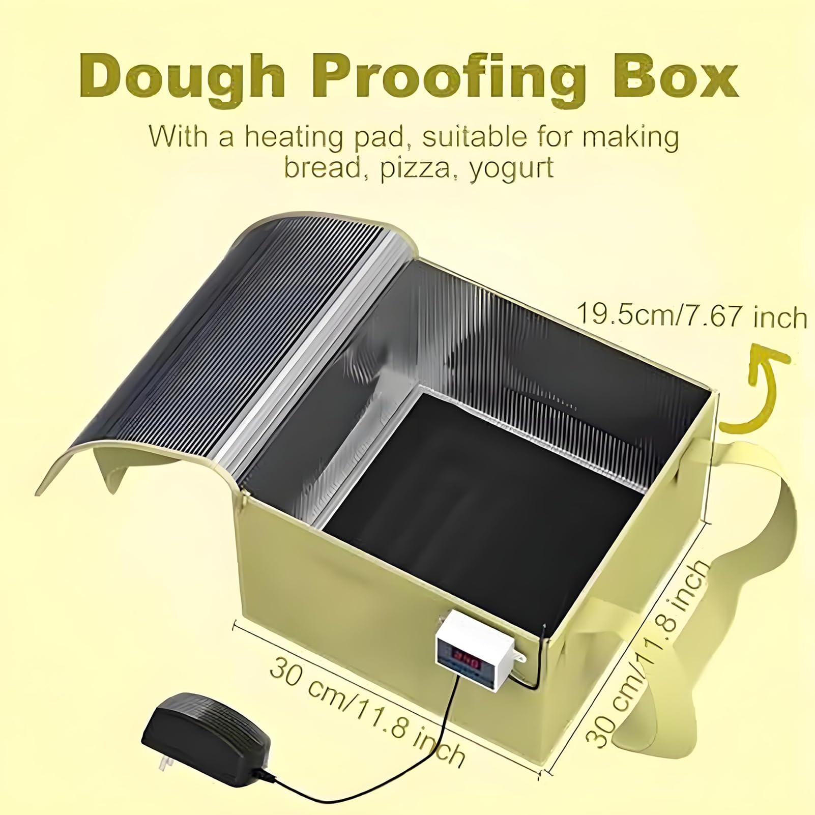 Kit per la lievitazione del pane con riscaldatore, controllo della temperatura e dei tempi, prova elettrica per pasta madre, pizza e yogurt, strumento perfetto per la preparazione del pane