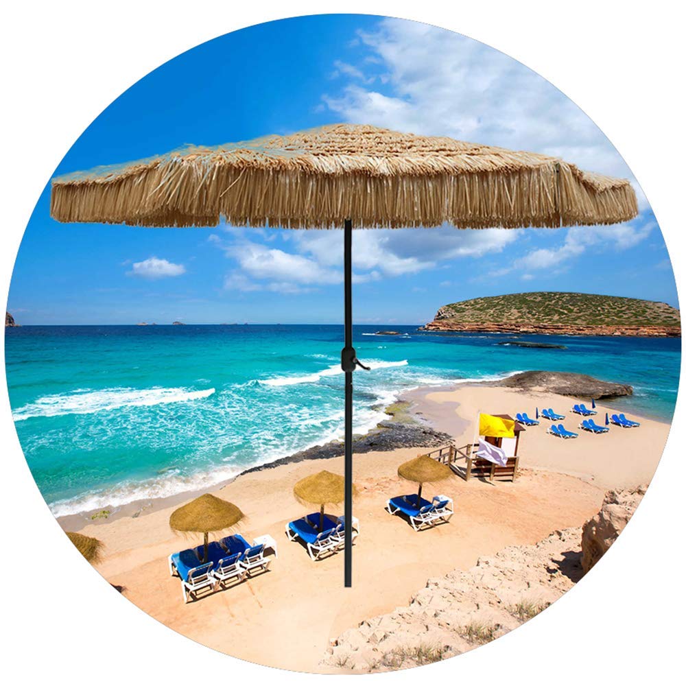 Buy Beach With Crank Handle, 270cm/8.8ft Hawaiian Hula Raffia Tiki