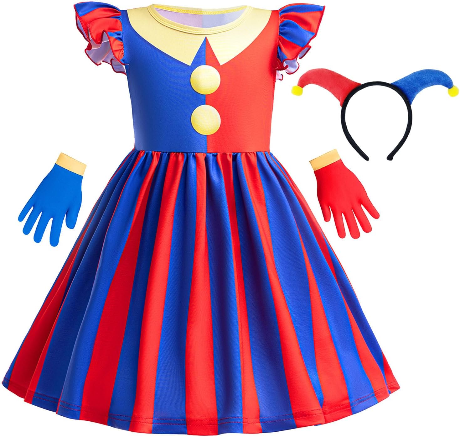 Girls Circus Dress with Hairband and Gloves