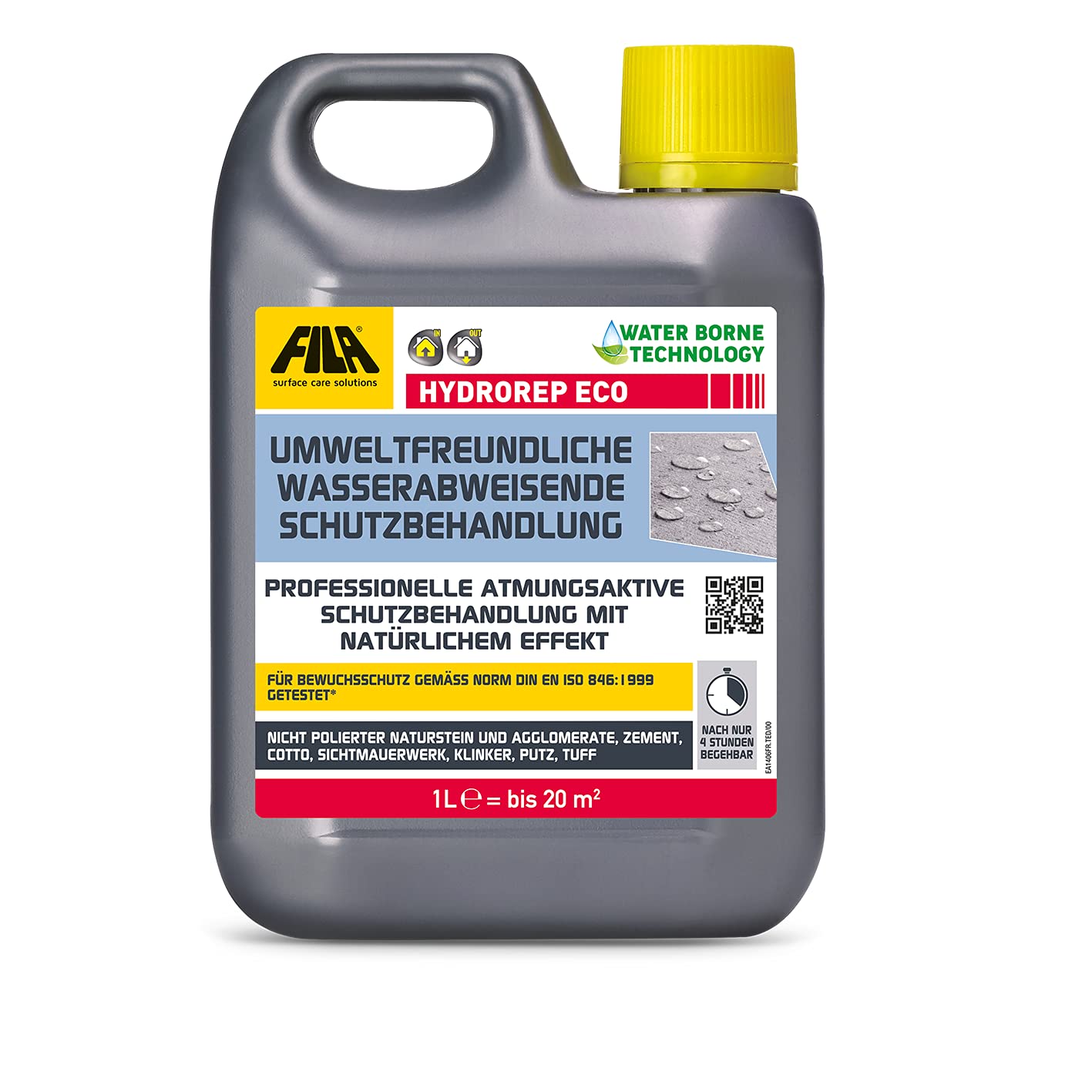 FILA Surface Care Solutions, Hydrorep Eco, environmentally friendly water-repellent protection agent with natural look, 1 litre