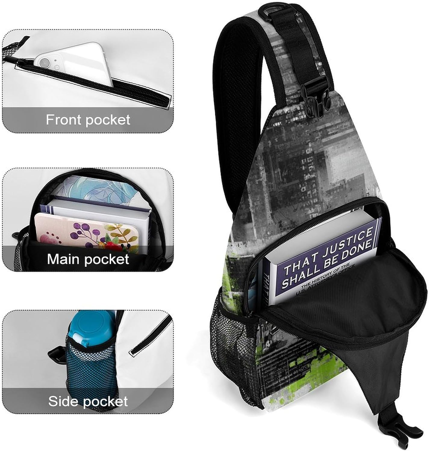 Barcodes And Codes Sling Crossbody Bag Lightweight Chest Shoulder Backpack for Outdoor Sports