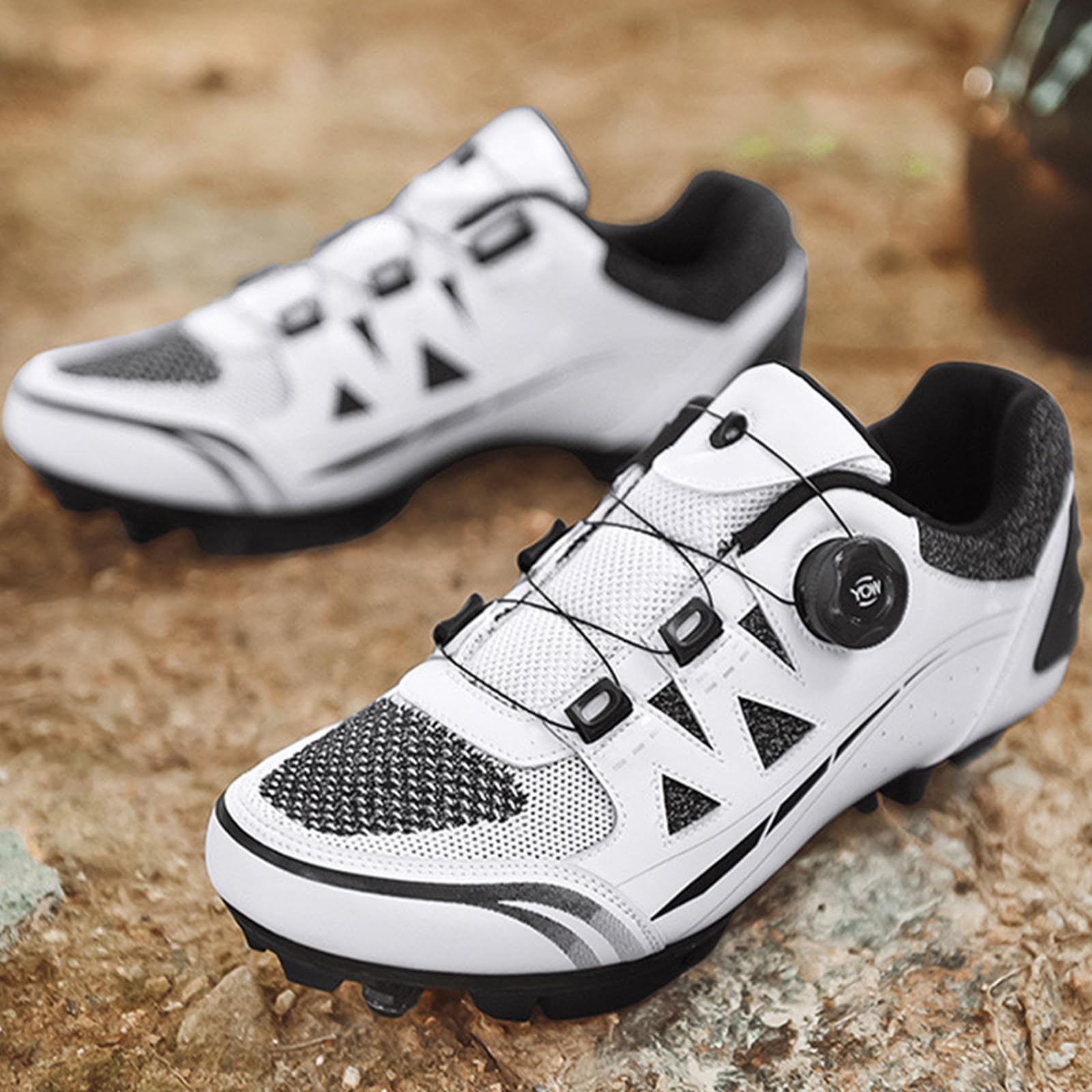 Zapatillas MTB Hombre, Zapatos Bicicleta de Montaña Exterior Compatible con Shimano SPD 2 Pernos Pedales Antideslizantes Zapatillas de Ciclismo Unisex Adulto