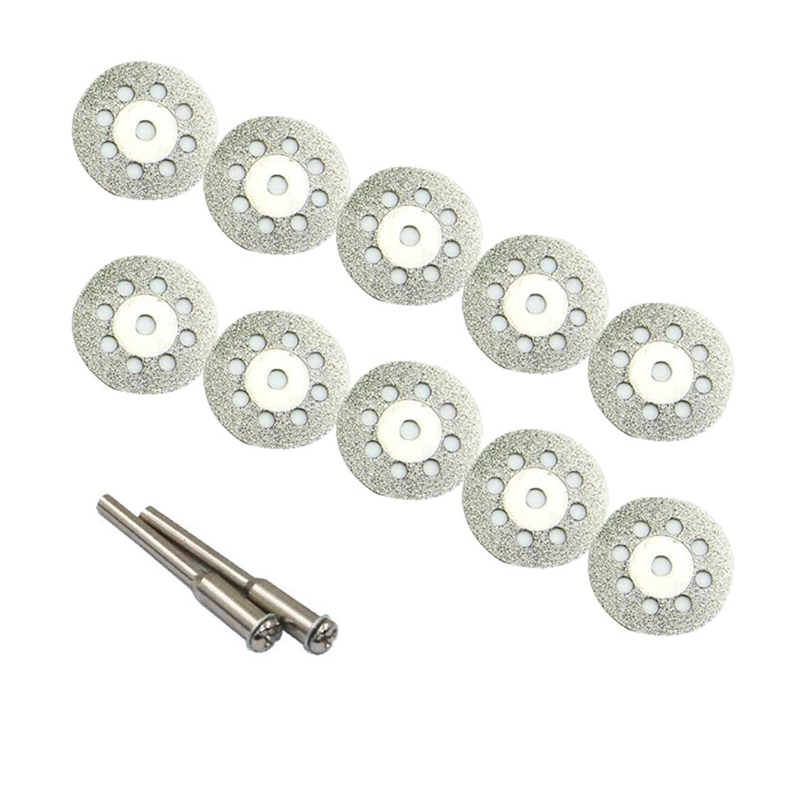 10 hojas de sierra circulares giratorias de 22 mm, discos de rueda de corte, mandriles para cortes de cerámica + 2 mandriles, manual de usuario de la tienda K9 (longitud de la hoja: como se