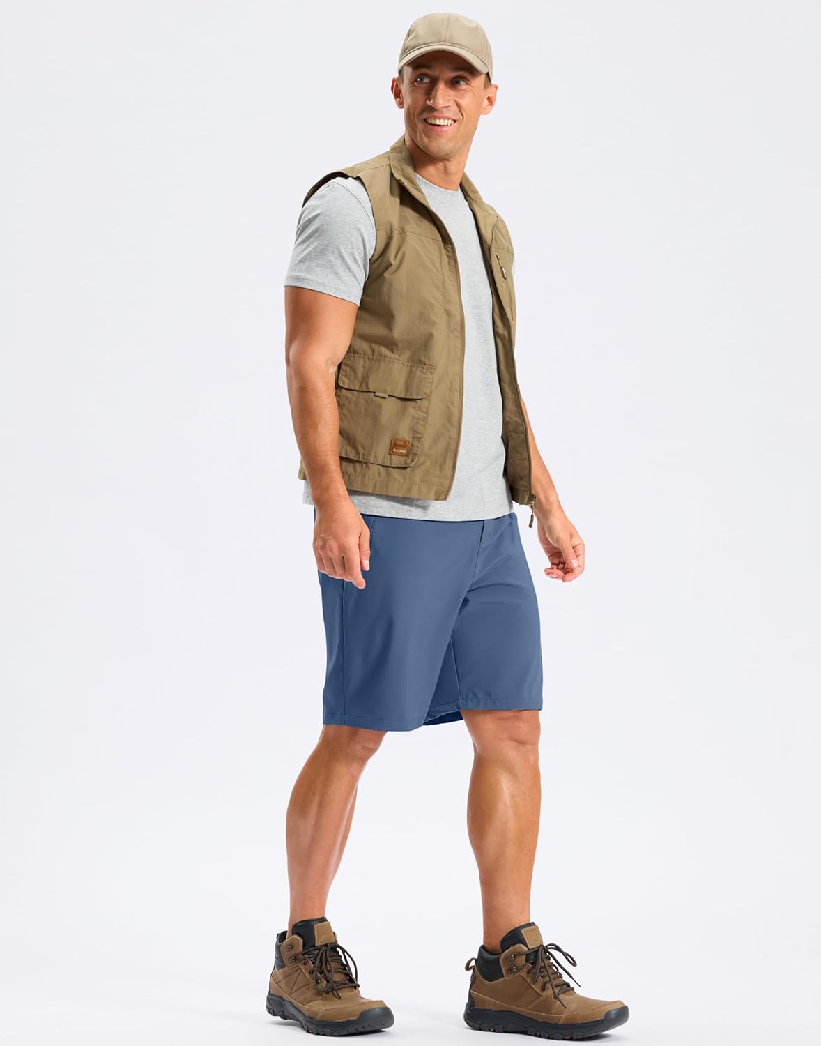 Pudolla Mens Hiking Shorts 5"/7"/9" Lightweight Quick Dry Casual Golf Shorts for Men Work Fishing with 3 Zipper Pockets - Image 3