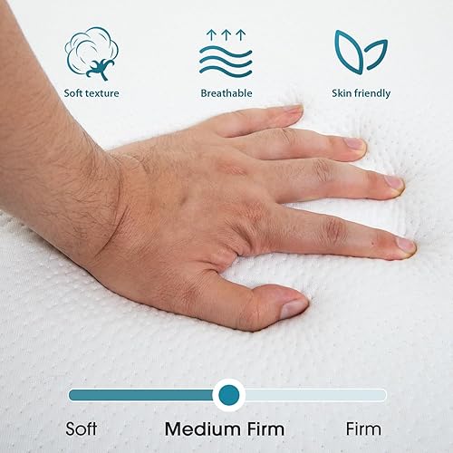 Miniatura 5 de BLKMTY Colchón plegable de 3 pulgadas, colchón de espuma viscoelástica de triple pliegue, colchón plegable transpirable con funda lavable, colchón