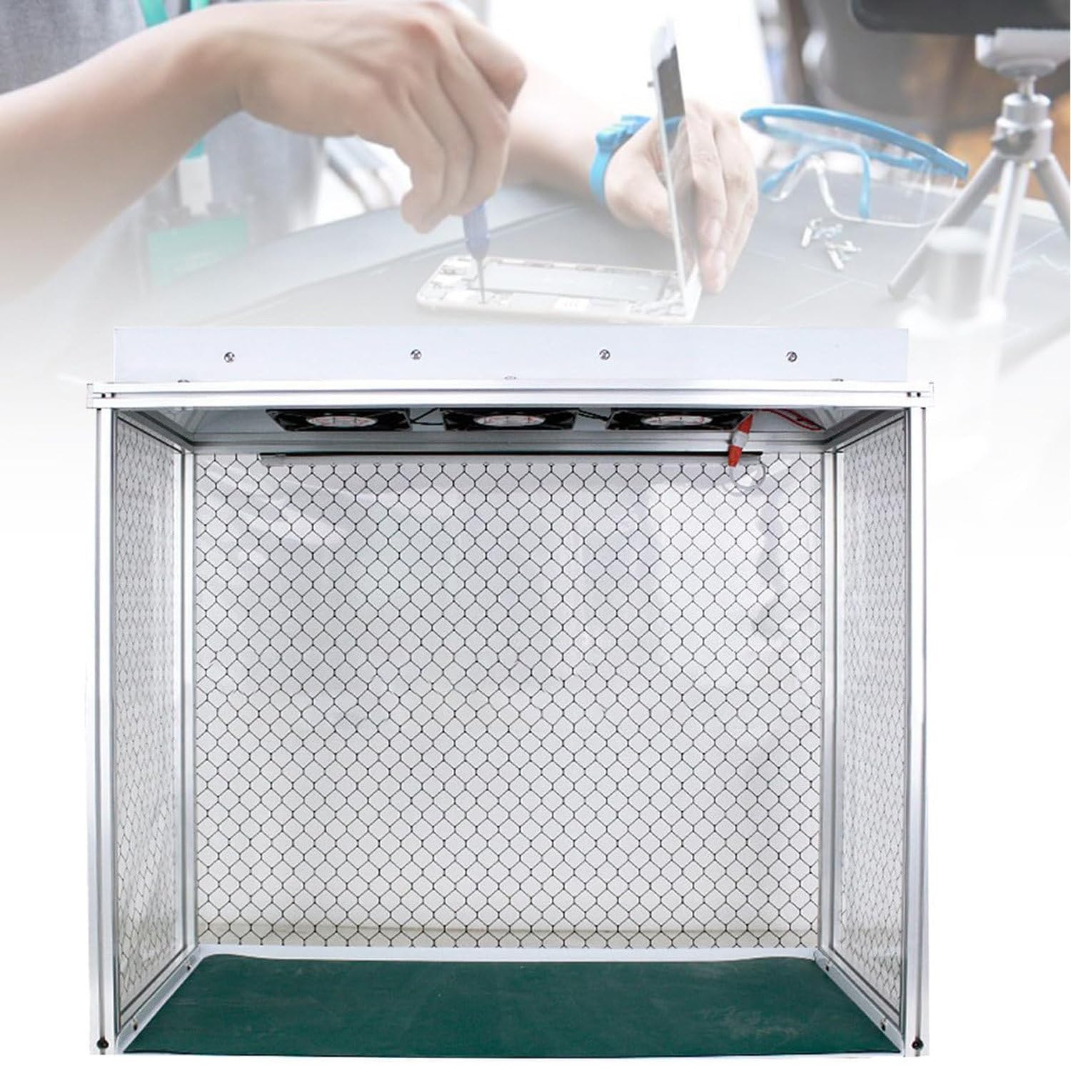 Laminar Flow Cabinet, Vertikale Laminar Flow-Haube, Luftstrom-Reinigungsbank, Hepa-Filter, 62 x 31 cm Arbeitsbereich für Telefonreparatur/Werkstatt/Labor, leiser Betrieb