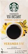 Starbucks VIA VERANDA BLEND MIX INSTANT COFFEE CAFFEINE PACKETS IN BOX 1.4 OZ - 0762111953321