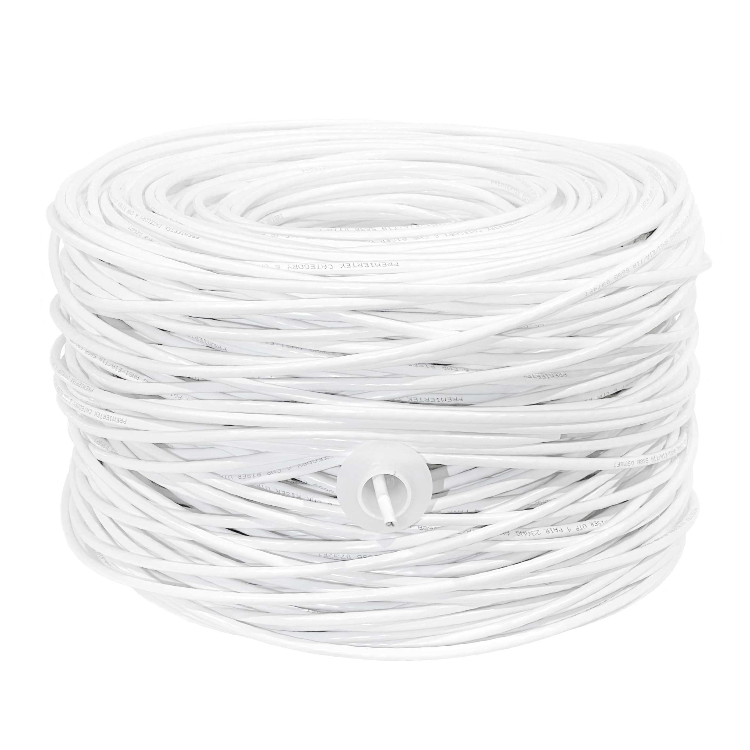 1000Ft Cat6 23AWG Riser UTP Solid 4-Pairs Network Ethernet LAN Cable Bulk White (CAT6-CCA-1KFT-W)