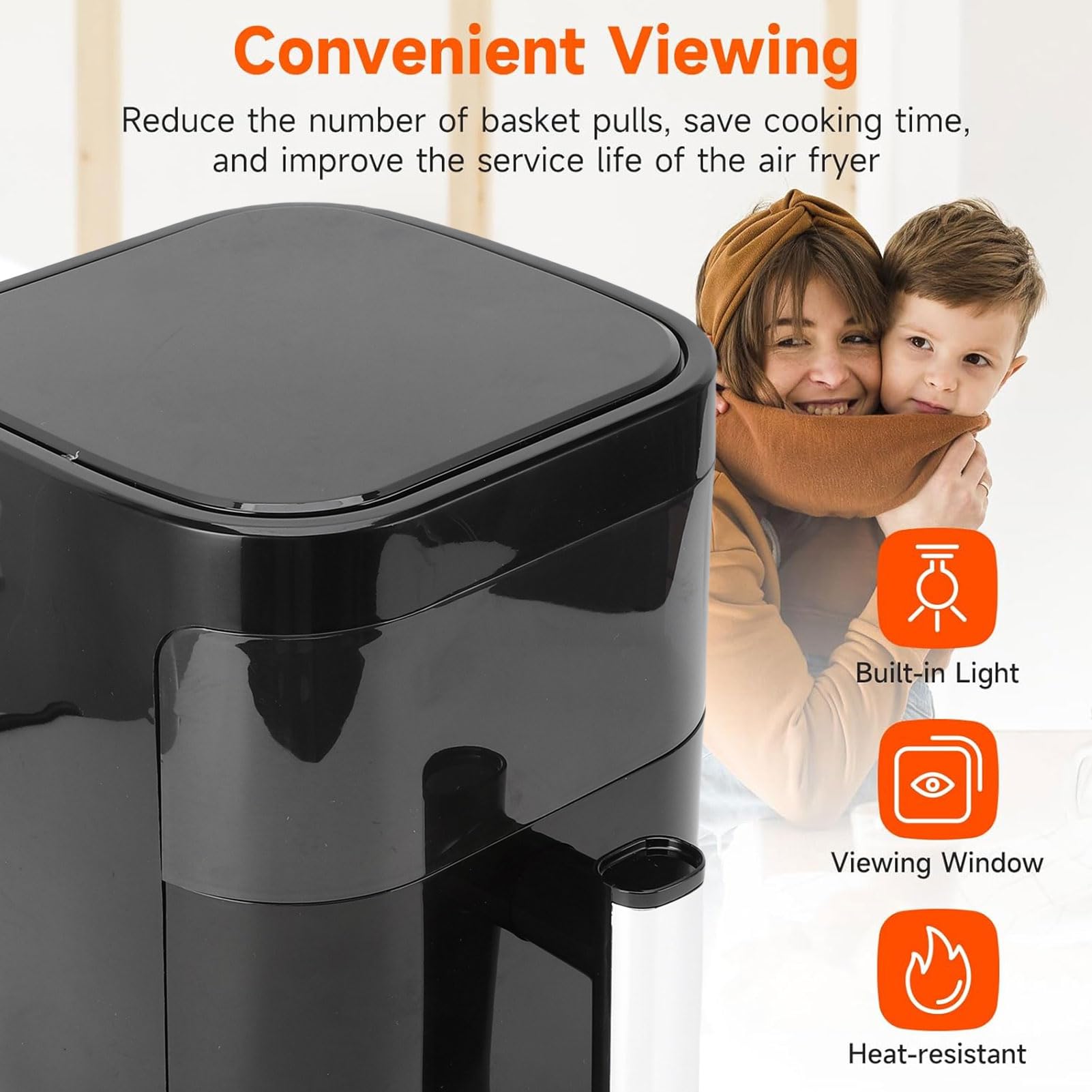 Generic Freidora Compacta Digital Cocina Eficiente para Comidas Saludables Ventana de Visualización 8 en 1 que Ahorra Espacio para Cocineros con Pantalla Táctil LCD (Enchufe de la UE 220V)