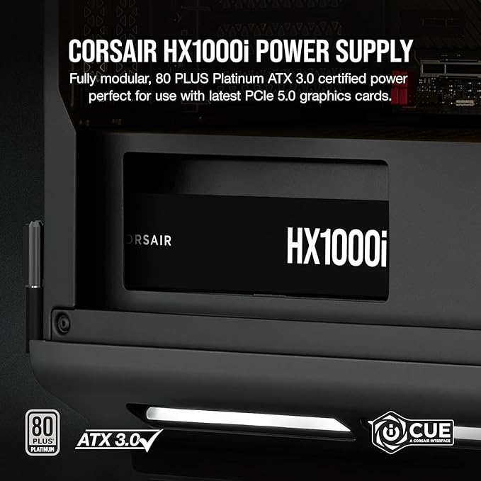 Corsair HX1000i Fuente ATX Modular 1000W 80 Plus Platinum Renovado miniatura 2
