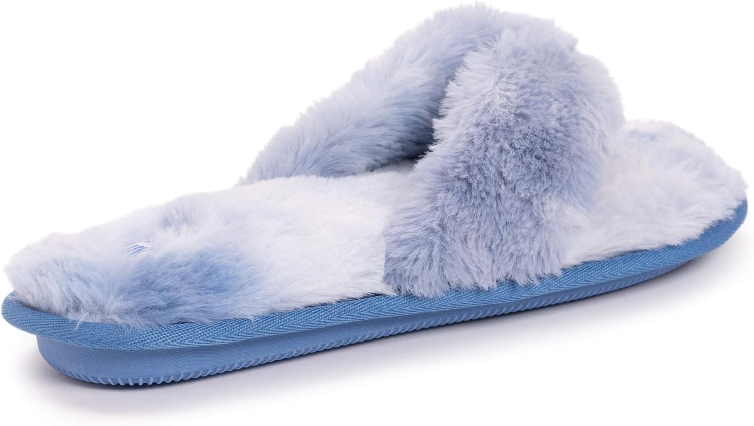 MUK LUKS Women's Maren Thong Slipper Large Blue Cloudy Sky image 9 of 9 B08SJ3XNR8