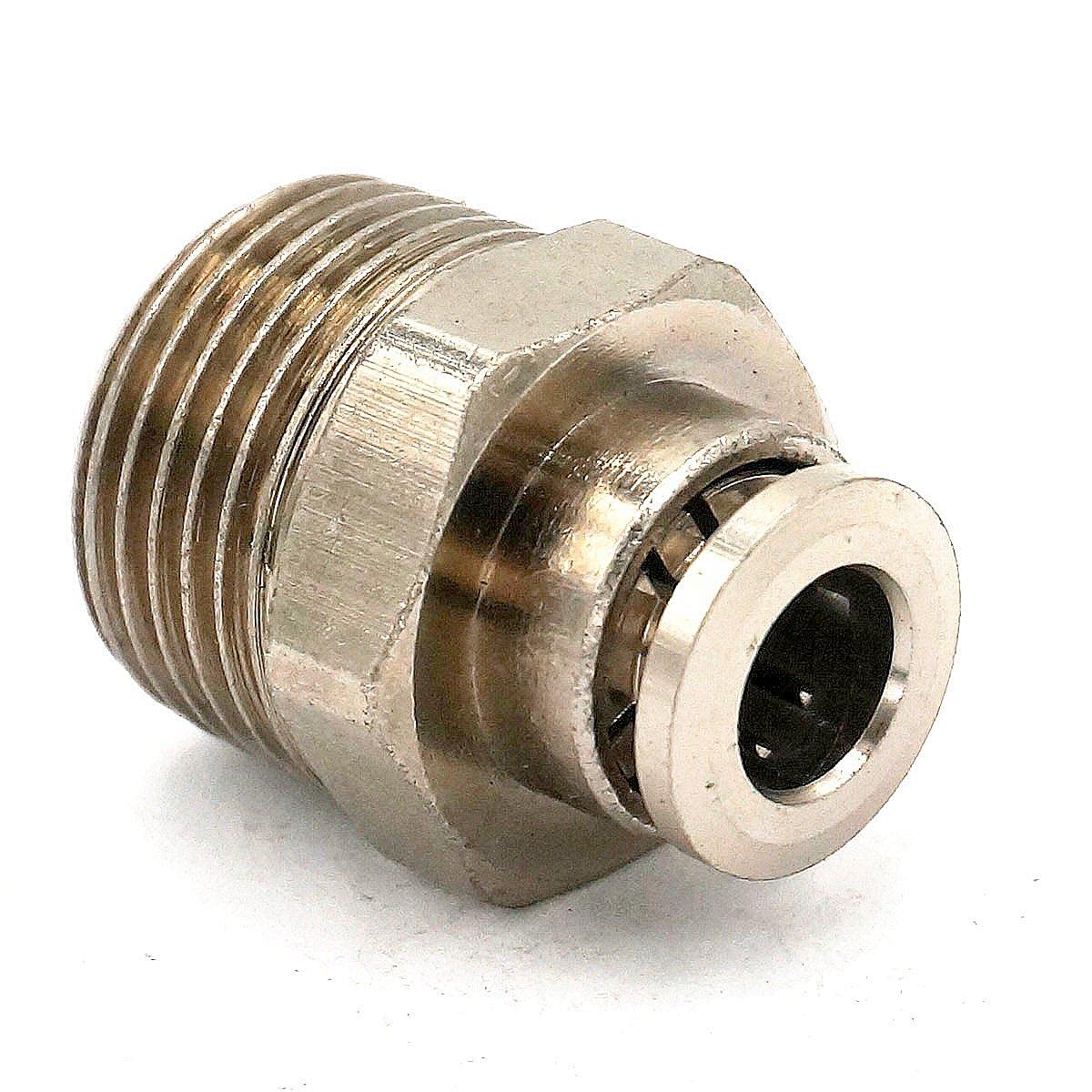 Złączki pneumatyczne, złączki wciskane do narzędzi pneumatycznych, M5 1/8" 1/4" 3/8" 1/2" męskie do rury O/D 4/6/8/10/12/14mm pneumatyczne złącze wciskane z niklu i mosiądzu szybkie Dopasowywanie(10mm