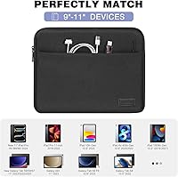 Vista 2 de MoKo Funda para tablet de 9-11 pulgadas - Estuche de transporte para iPad Pro M4/Air M2/5/4/3, iPad 10th/9/8/7, Tab S8/S9, Negro