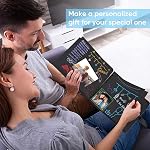 DazSpirit Scrapbook Photo Album 29.5 X 21 Cm Couples Scrapbook With 60 Pages, For 160 Pictures, Includes 6 Metallic Colour Markers, 6 Stickers and 2 templates, For Birthday And Wedding (Black)