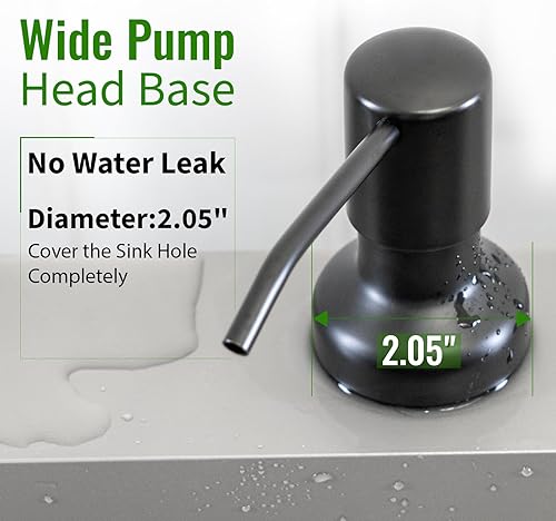 Miniatura 6 de Dispensador de jabón para fregadero de cocina, dispensador de jabón para fregadero de cocina con botella de 17 onzas, recarga desde la barra