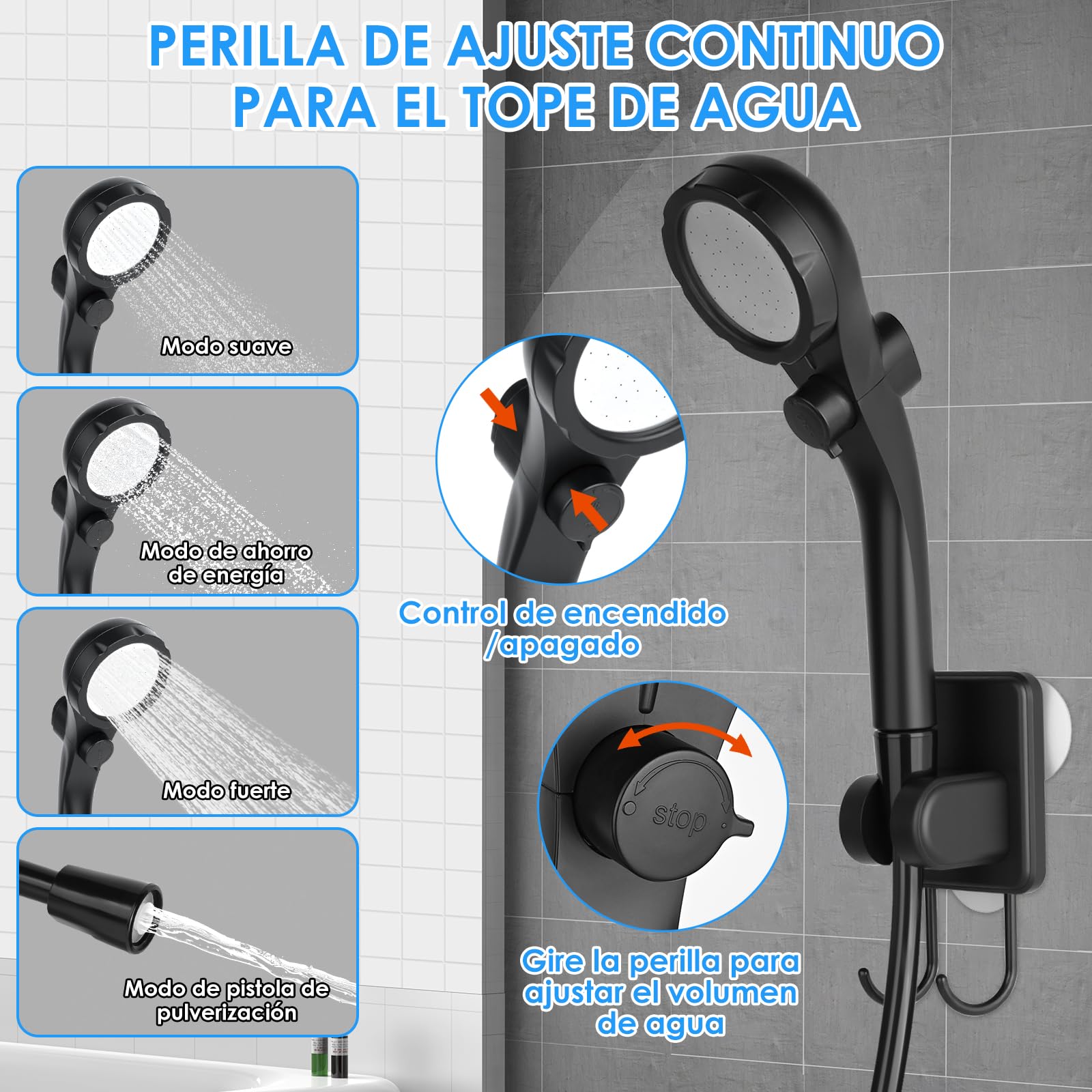 GuKKK Ducha Portatil Camping, 7800mAh Batería Recargable Ducha Camper, Ducha Camping con Pantalla LED Inteligente, Duchas de Exterior con Alcachofa y Manguera, para Camping Viajes jardín Coche Lavado