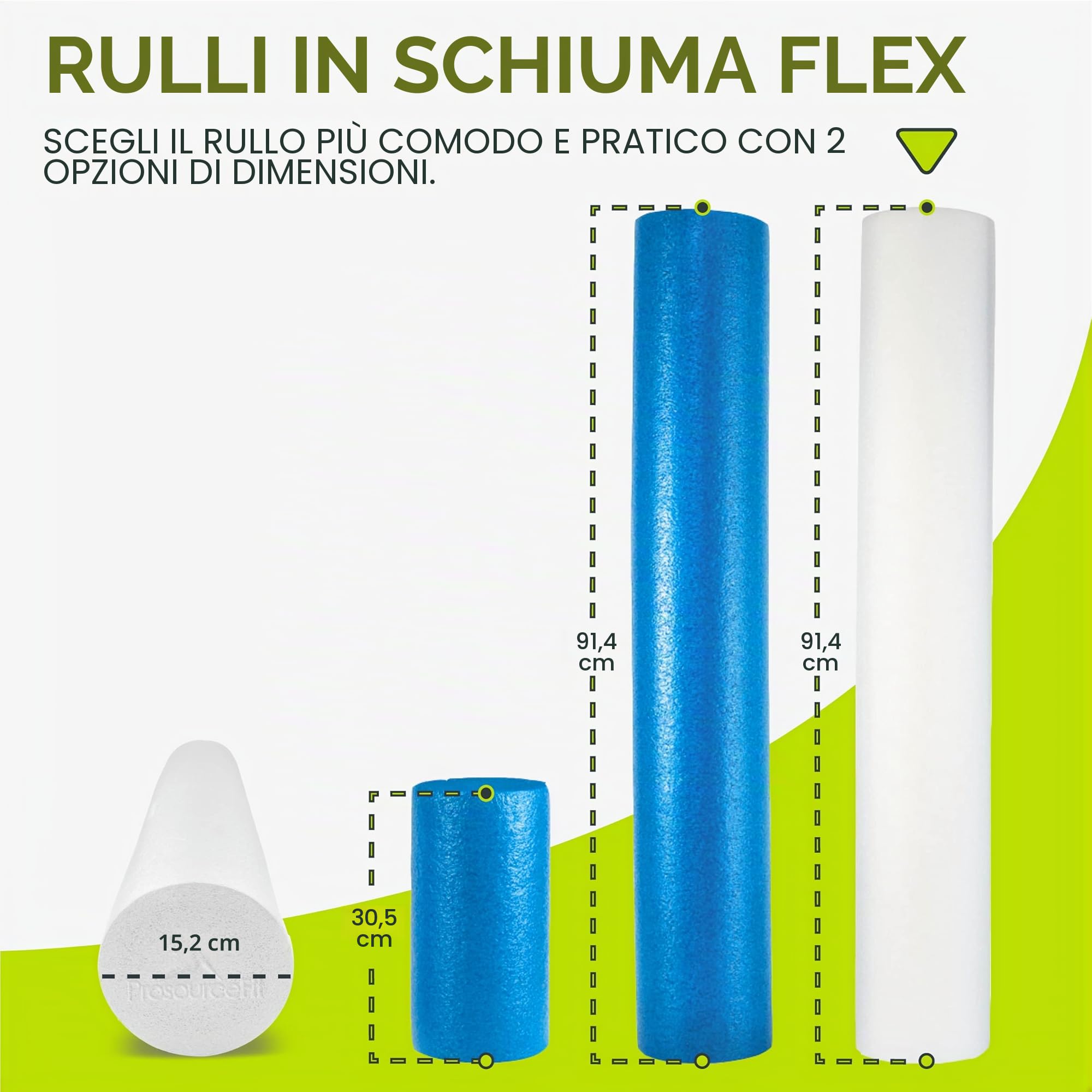 ProsourceFit Flex Foam Rollers & Half-Round Foam Rollers 12” & 36” for Muscle Massage, Physical Therapy, Core & Balance Exercises Stabilization, Pilates