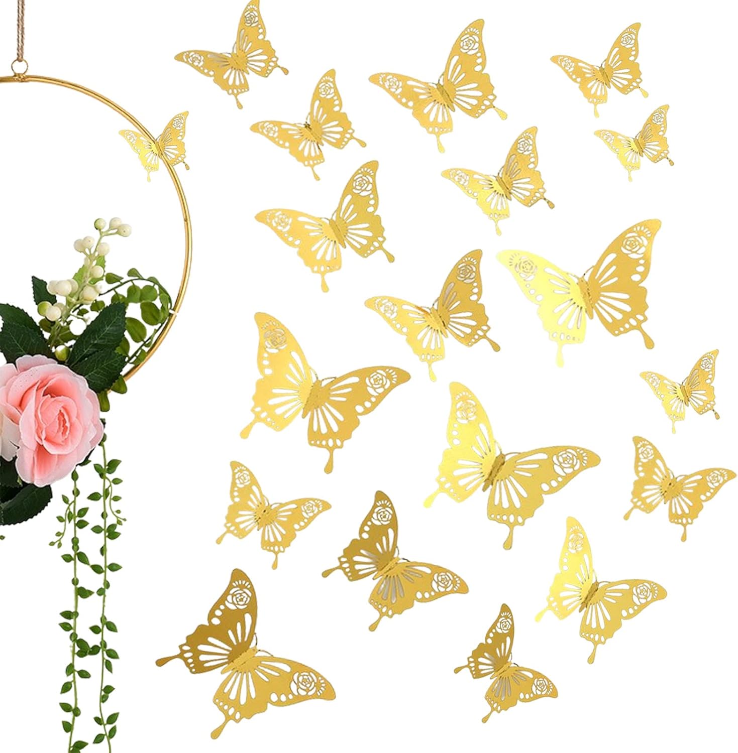 60 Piezas Mariposas Decorativas, 3D Mariposas Pegatinas para Pared