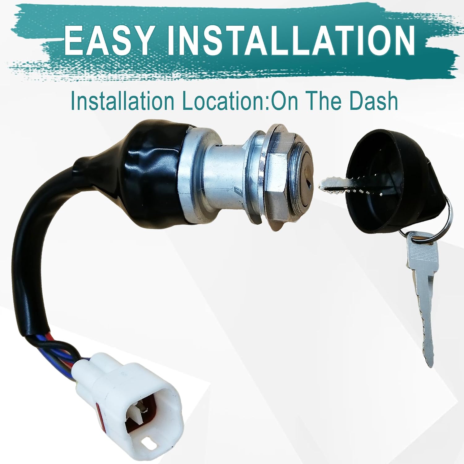 QYMOTO Hisun Ignition Key Switch on the Dash Compatible with Hisun 400 500 700 UTV,Massimo MSU500,MSU700,Co-Leman UT400 500,Axis 500 700,Challenger