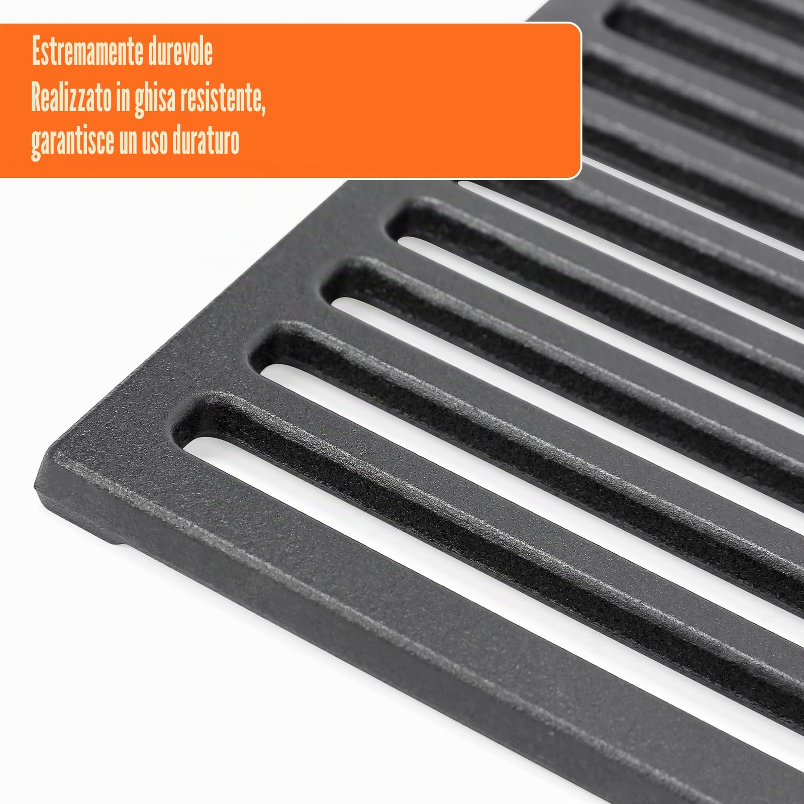 GFTIME Griglia in ghisa massiccia, 60 x 40 cm, per barbecue, barbecue a gas, barbecue a carbonella e molto altro ancora, pezzi di ricambio in ghisa