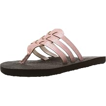 Cobian Girls Lil La Paz Flip Flops, Brown Faux Leather, Foam, Rubber, 6 Big Kid M