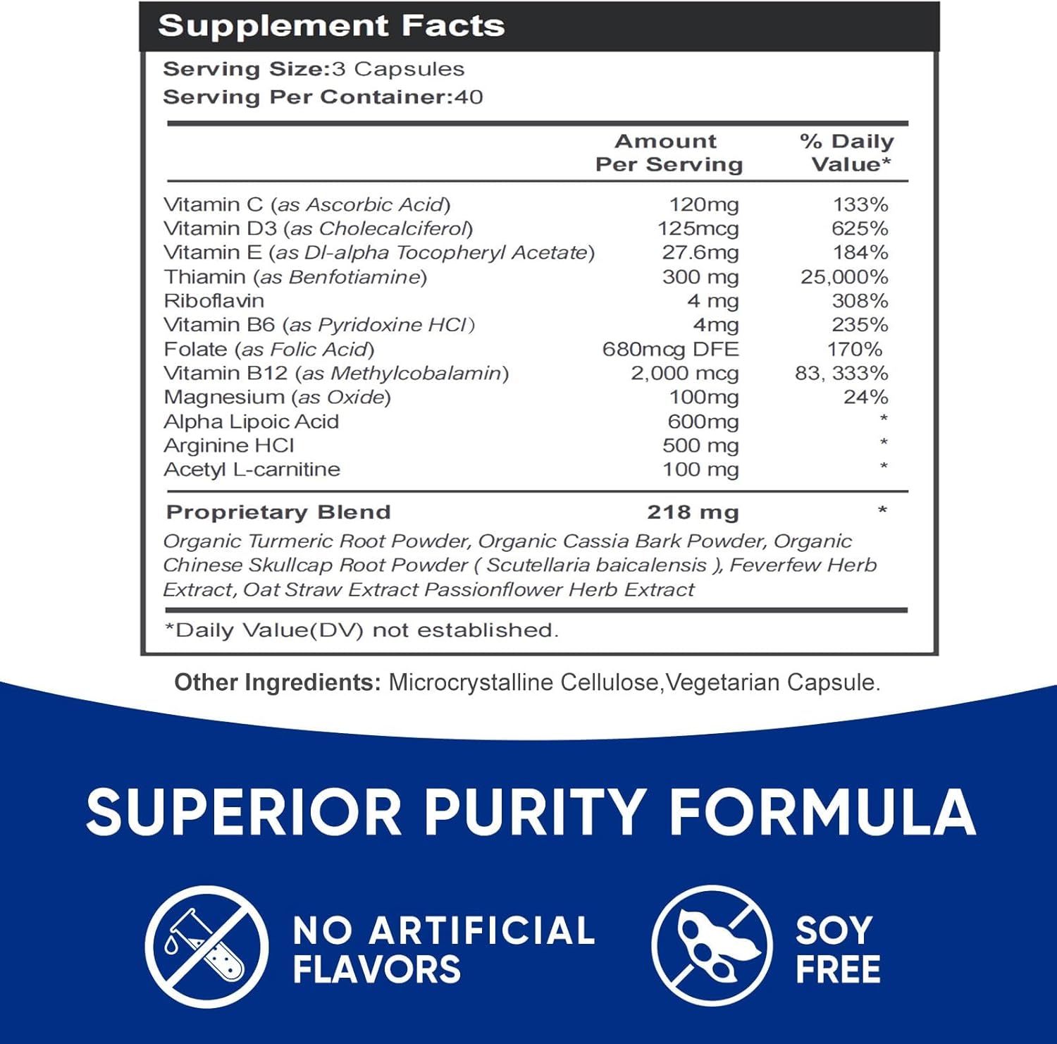 Nerve Savior Neuropathy Supplement with 600mg Alpha Lipoic Acid per Serving, 120 Capsules for Nerve Comfort in Hands, Fingers, Feet & Toes, 40-Day Supply, Vegan & Non-GMO - Image 2