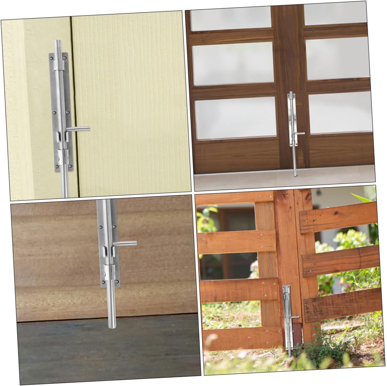 Veemoon 2pcs Stainless Steel Slide Bolt Latch for Indoor French Door Gate Cane Bolt Heavy Duty Gate Latch Door Hardware