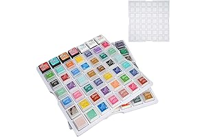Sanfurney Stackable Ink Pad Organizer Tray, 49-Grid Ink Storage Caddy Tray