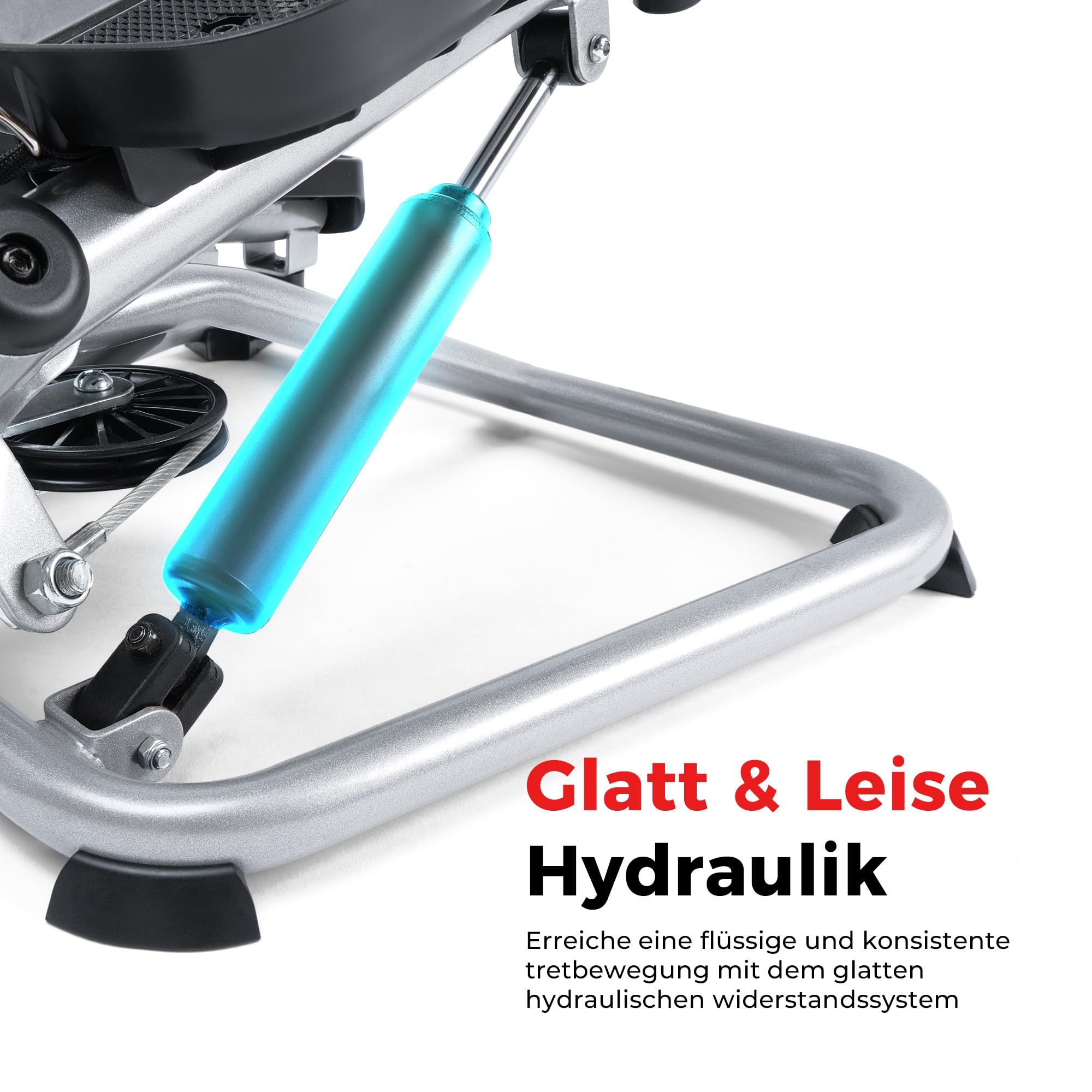Sunny Health & Fitness Pro Stepper mit Widerstandsbändern für Heimtraining | Gelenkschonend, Hydraulischer Widerstand, SunnyFit-App, LCD-Display, 115-180 kg Belastbarkeit, Cardio zu Hause, Bänder