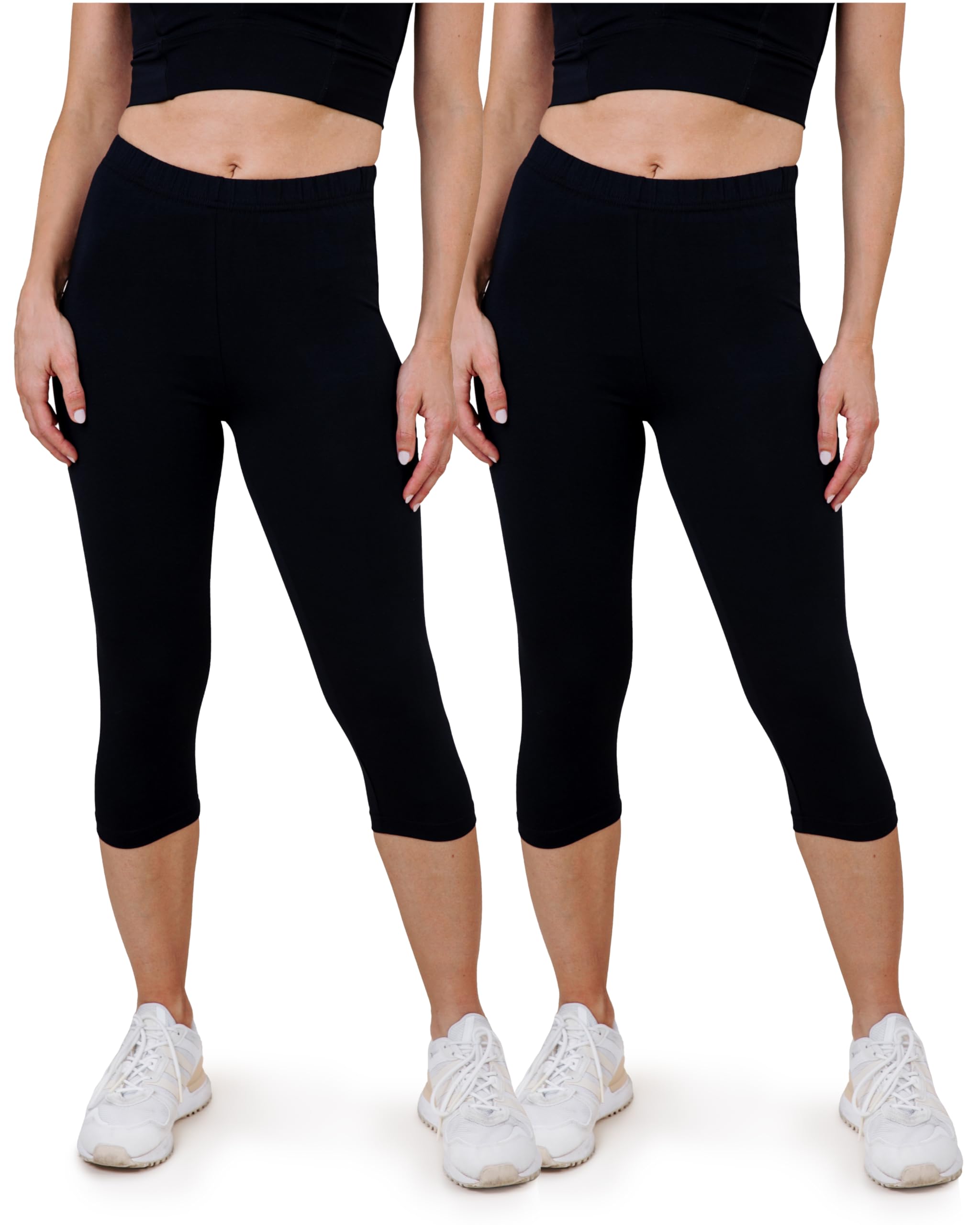 SES Legginsy damskie Capri 3/4, 2 sztuki, bawełna