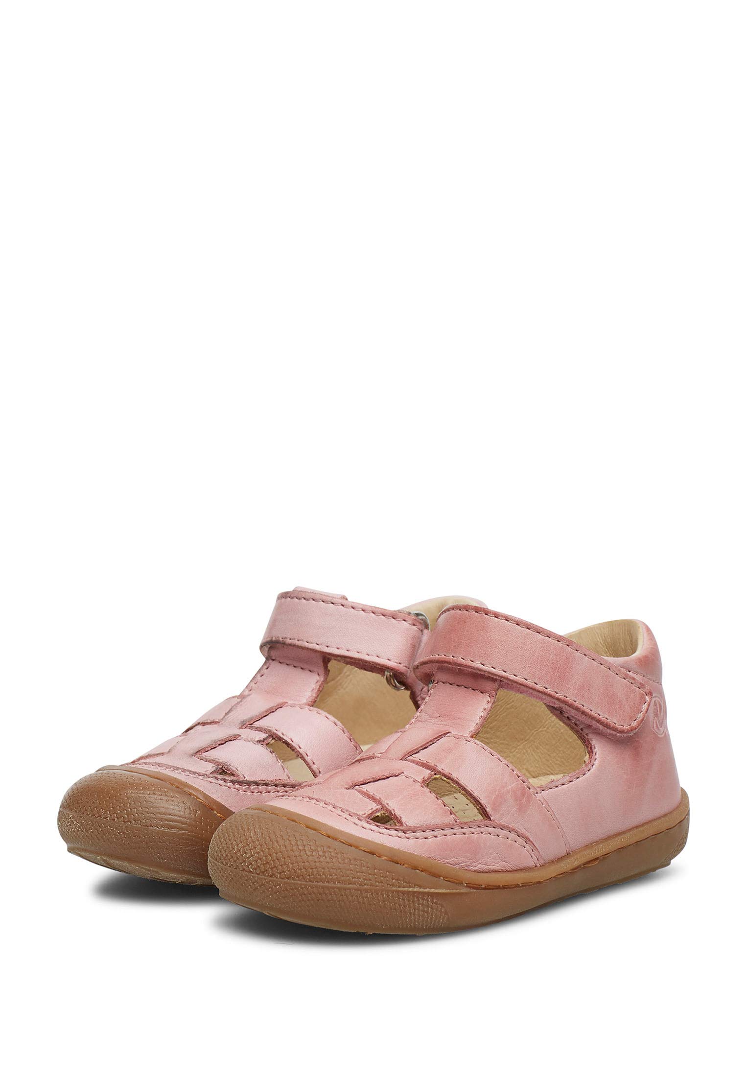 Naturino Lauflernsandalen aus Leder mit Margeritenprint